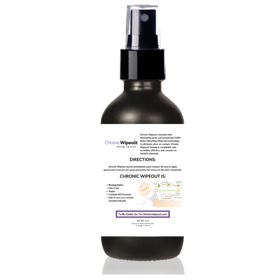 Stressless Cannabis Odor Eliminating Spray 4 oz. Chronic Wipeout