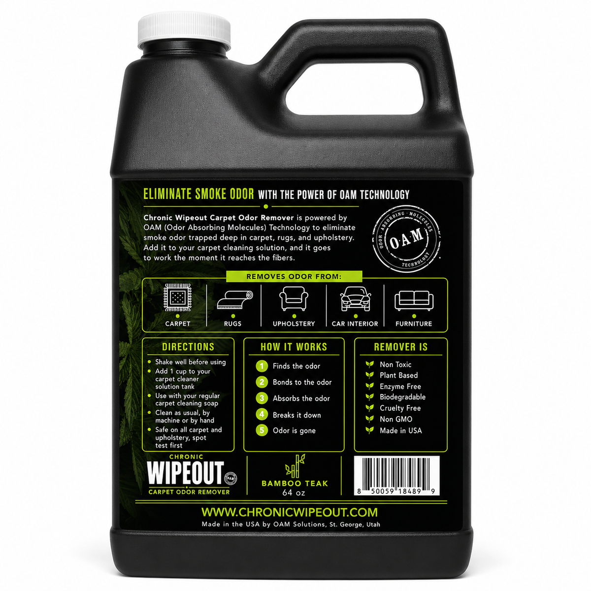 Chronic Wipeout Carpet Odor Remover | Bamboo Teak, 64 oz