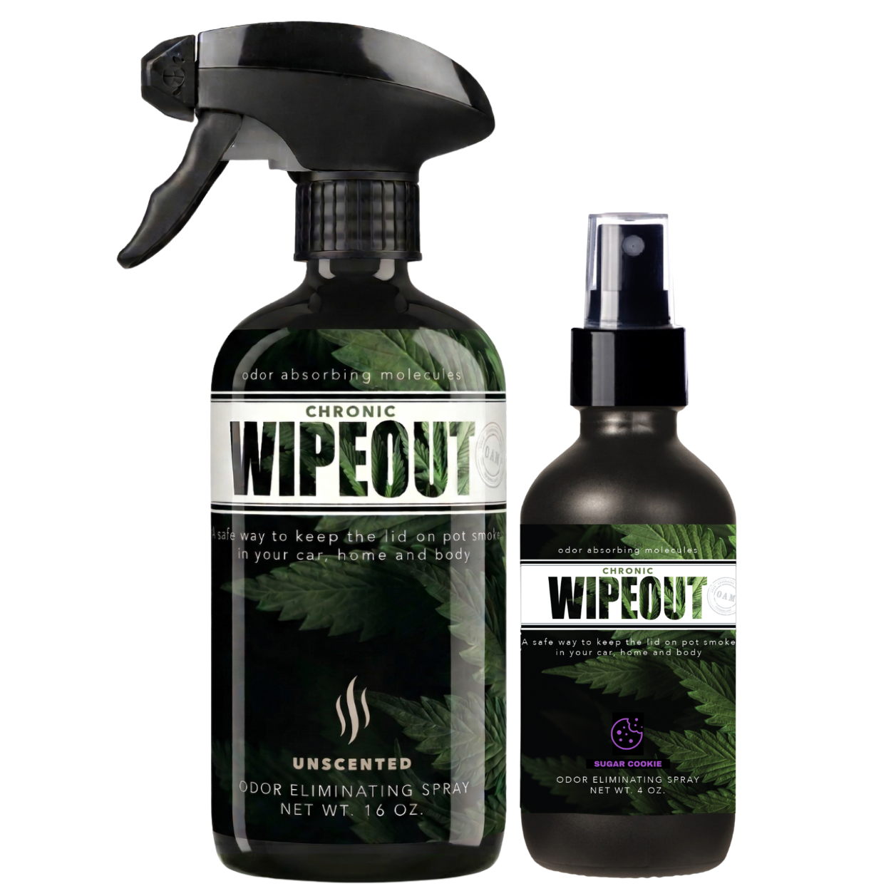 Twin Pack 16 oz and 4 oz Bundle | Smoke Odor Eliminating Spray Chronic Wipeout