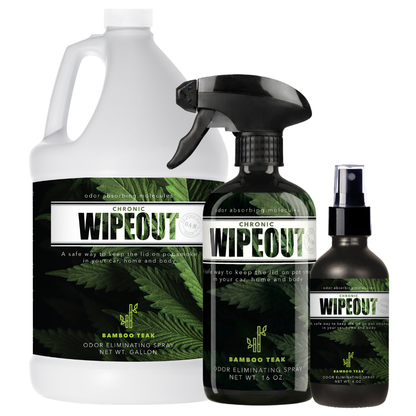 Triple Pack Gallon, 16 oz, and 4 oz Bundle Smoke Odor Eliminating Spray Chronic Wipeout