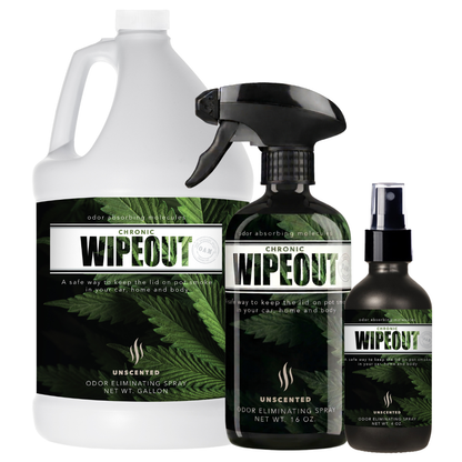 Triple Pack Gallon, 16 oz, and 4 oz Bundle Smoke Odor Eliminating Spray Chronic Wipeout
