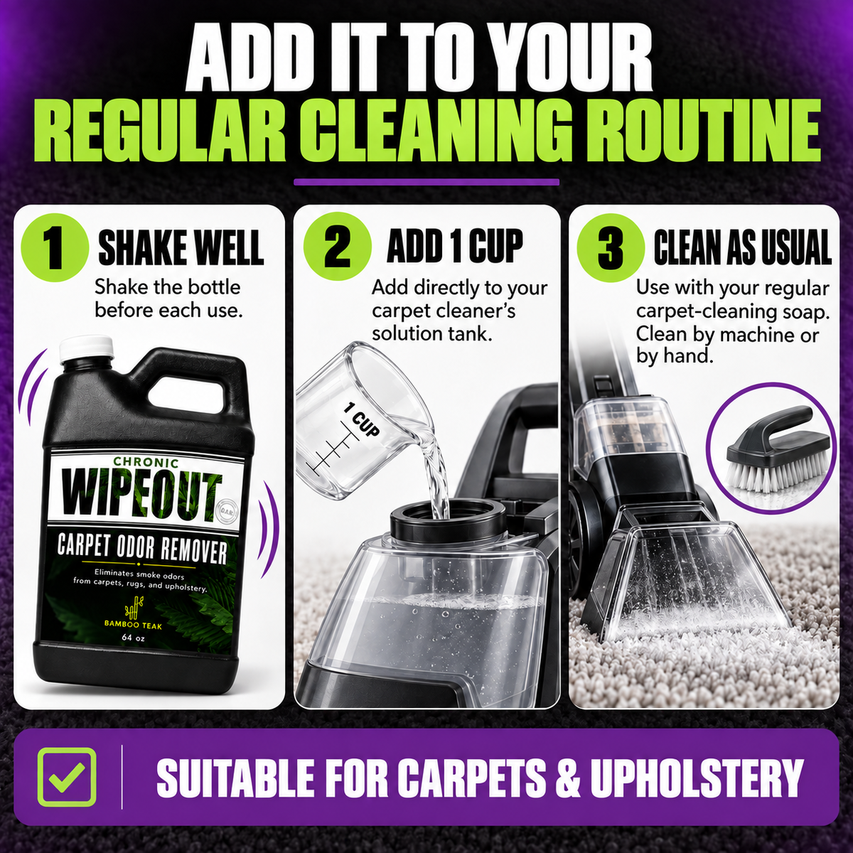Chronic Wipeout Carpet Odor Remover | Bamboo Teak, 64 oz
