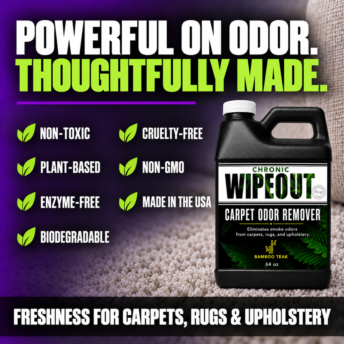 Chronic Wipeout Carpet Odor Remover | Bamboo Teak, 64 oz
